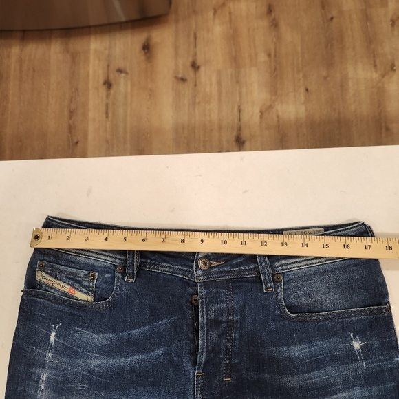 Diesel Zathan Jeans W31 L30 Dark Wash Distressed Stretch Regular Bootcut - Picture 9 of 14